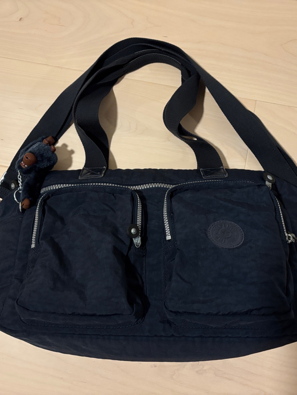 Vintage Kipling Navy Duffle Bag